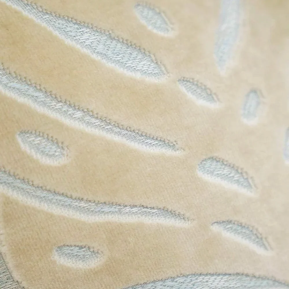 Coastal Leaf Velvet Decorative Velvet Throw Pillow Cover 18x18